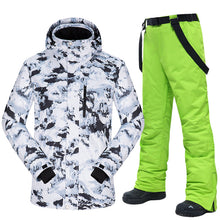 Cargar imagen en el visor de la galería, Ski Suit Men Winter Warm Windproof Waterproof Outdoor Sports Snow Jackets and Pants Hot Ski Equipment Snowboard Jacket Men Brand
