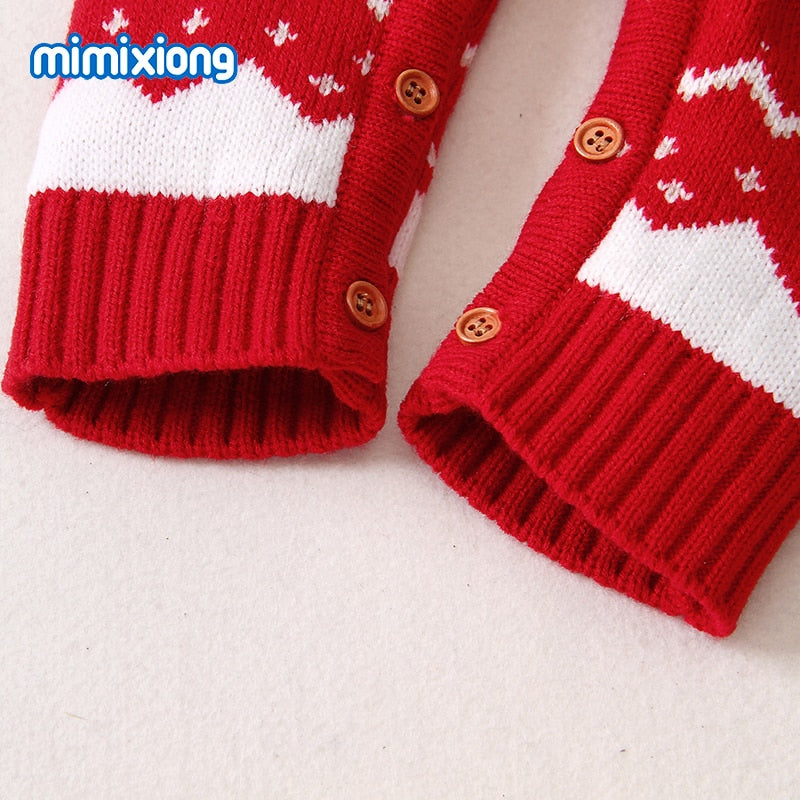 Baby Rompers Christmas Newborn Boys Girls Jumpsuits Costumes Cartoon Knitted Children's Overalls One Piece Infant Kids Outfits