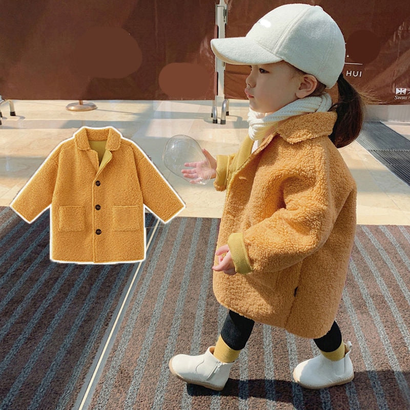 Girl Jacket Kids autumn winter Clothes Children long Jacket for Baby Girls Outerwear Coat 2020 toddlers 90~130 fashion solid