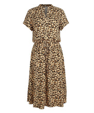 Cargar imagen en el visor de la galería, Ladies Bohemian Leopard Print Shirt Dress Women Casual Midi Holiday Summer Dress Female A-line Loose Women Beach Dress Vestidos
