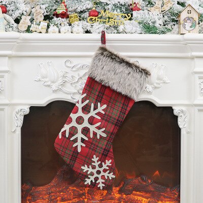 Holiday Christmas bag Stocking Ornament Chrismas Decorations for Home Christmas Tree Ornaments Gift Holders Large Stockings