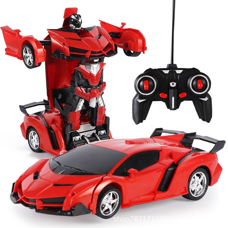 New 2 in 1 RC Car Toy Transformation Robots Car Driving Vehicle Sports Cars Models Remote Control Car RC Toy Gift for Boys Toy