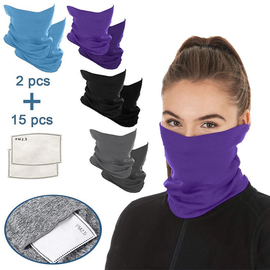 2pcs Windproof Hiking Riding Scarf Outdoor Sun Protection Bandana Ice Cycling FaceNeck Gaiter Scarf Anti-sweat Cycling Face Mask