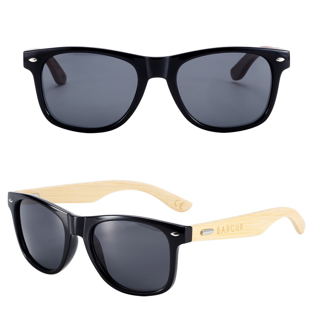 BARCUR Polarized Bamboo Sunglasses Men Wooden Sun Glasses Women Brand Original Wood Glasses Oculos De Sol Masculino