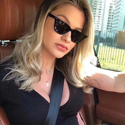 Vintage Dark Black Square Glasses Personalized cat eyes Colorful women's sunglasses Brand Designer Sun Goggles Female Shades