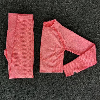 Women Seamless yoga set Fitness Sports Suits GYM Cloth Yoga Long Sleeve Shirts High Waist Running Leggings Workout Pants Shirts