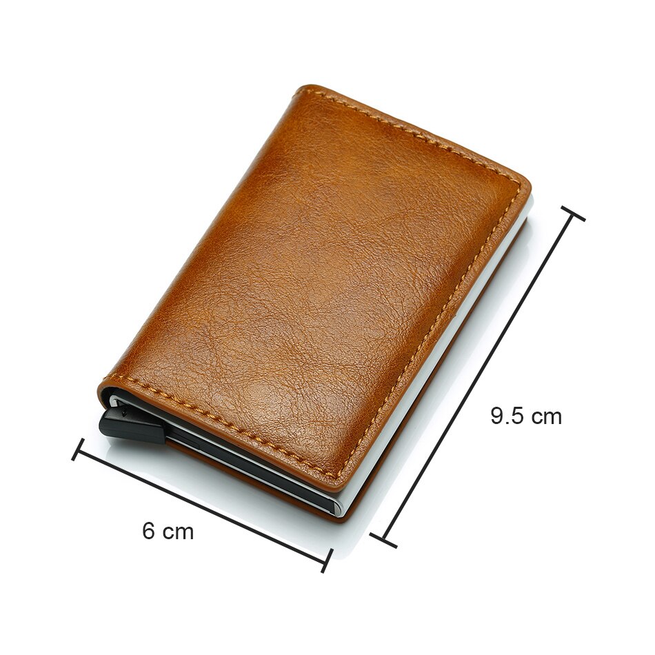 DIENQI Carbon Fiber RFID Blocking Men's Credit Card Holder Leather Bank Card Wallet Case Cardholder Protection Purse For Women