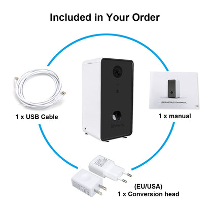Interactive Pet Feeder With Voice Camera Automatic Pets Food Bowl For Small Medium Dog Cat Night Wifi Vision Cam 0.5L