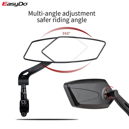 EasyDo Bicycle Rear View Mirror Bike Cycling Wide Range Back Sight Reflector Adjustable Left Right Mirror