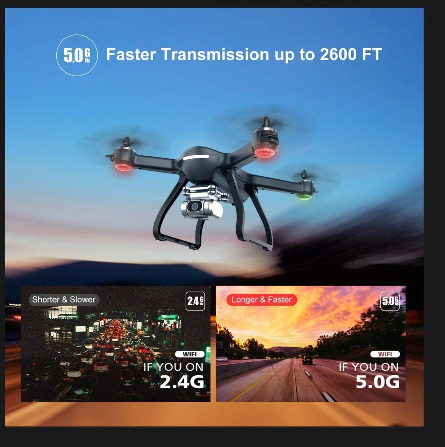 Holy Stone HS700D Drone 4K GPS Profissional Quadcopter 5GHz FPV RC Helicopter 25KM/H 22 Mins Flight Time Brushless Motor Drone