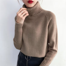 將圖片載入圖庫檢視器 SURMIITRO Cashmere Knitted Sweater Women 2020 Autumn Winter Korean Turtleneck Long Sleeve Pullover Female Jumper Green Knitwear
