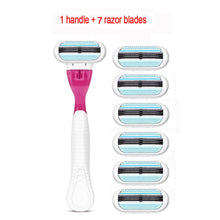 Cargar imagen en el visor de la galería, Female Safety Razor Blades Beauty Shaving For Women 3 Layer Blade Shaver Razor Blade Replacement Head For Gillette Venus
