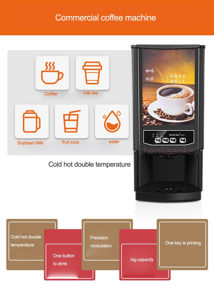 Household small automatic instant coffee machine hot cold beverage machine Milk tea coffee machine drinking fountains  220v 1PC