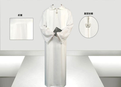White Christian Clergy Robe Priest Chasuble Catholic Toga Deacon Disfrases Para Iglesia Priest White Gown Church Utensils