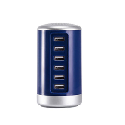 Multi-port Charger 6 USB Port Desktop Charger Rapid Tower Charging Station Power Adapter 30W LED Indicator UL Certification US