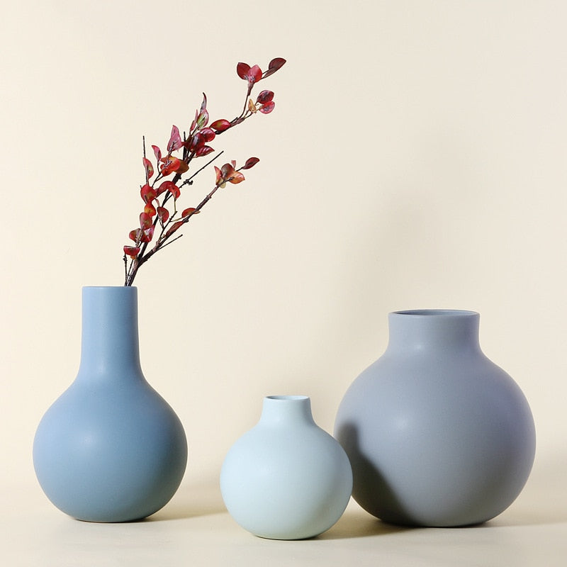 Modern Spherical Flower Vase Floral Ceramic Ball Planter Vase for Dried Flowers Table Top Centerpieces for Home Decoration