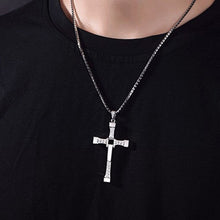 將圖片載入圖庫檢視器 Fast and Furious Pendant Necklace dominic toretto cross Men&#39;s Pendants For Men Jewelry Crystal Necklace
