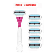 將圖片載入圖庫檢視器 Female Safety Razor Blades Beauty Shaving For Women 3 Layer Blade Shaver Razor Blade Replacement Head For Gillette Venus
