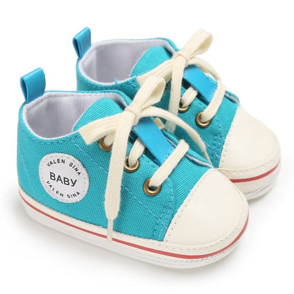Newborn Canvas Sneakers Cotton Comfort Breathable First Walkers Crib Shoe Anti-Slip Unisex Toddler Baby Infant Boy Girl Shoes