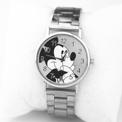 Fashion Cartoon Mickey Women Watch Men Transparent Hollow Quartz Watches Leather Strap Kid Wristwatch Girl Gift Relogio Feminino
