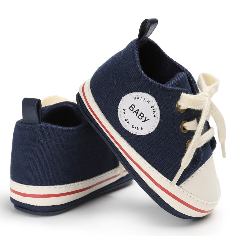 Newborn Canvas Sneakers Cotton Comfort Breathable First Walkers Crib Shoe Anti-Slip Unisex Toddler Baby Infant Boy Girl Shoes