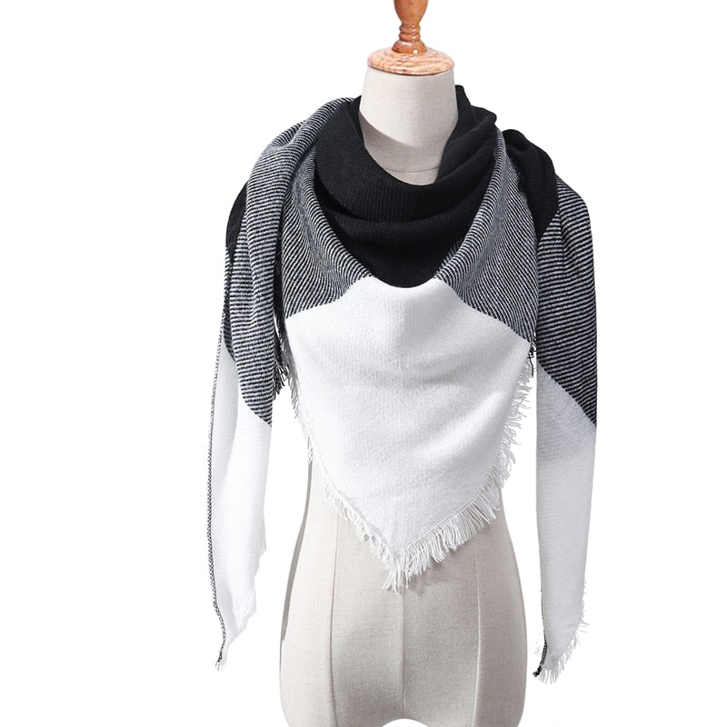 Designer 2020 knitted spring winter women scarf plaid warm cashmere scarves shawls luxury brand neck bandana pashmina lady wrap