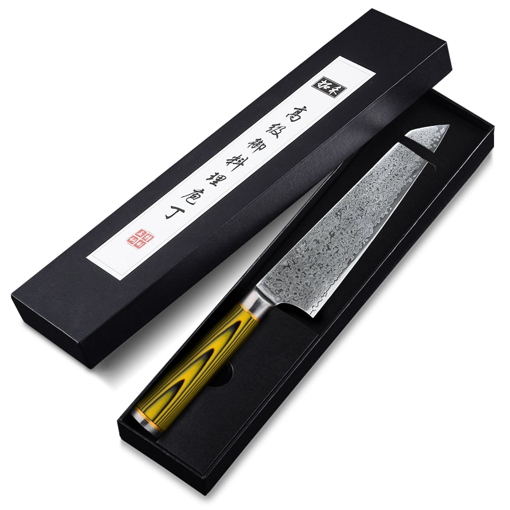 TURWHO 8 inch Japanese Chef Knife 7-Layer Damascus Stainless steel Kitchen Knives Pro Cooking Knives W/Rosewood Octagonal Handle