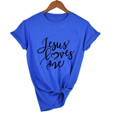 Load image into Gallery viewer, Jesus Loves Me Shirt Women Fashion Christian T-Shirt Religious Shirts Faith Tee 90s Girl Aesthetic Faith Tops Jesus Tee
