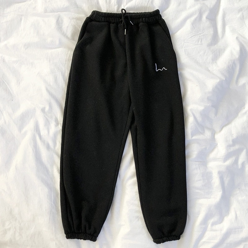 Neploe Pants Women 2021 Spring New Embroidery Elastic High Waist Ladies Trousers Loose Casual Beam Feet Pants Femme 1C285