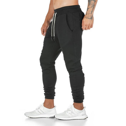Men's Jogging Pants Fitness Tights Track Pant Skinny Gyms Muscle Walking Running Trousers Casual Black Solid Color Workout Sportswear Sweatpants