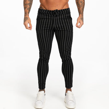 New Autumn Winter Men's Chinos Slim Fit Black Chinos Trousers for Men Stretchy Pants Thick Casual Ankle Tight Fit Street zm385