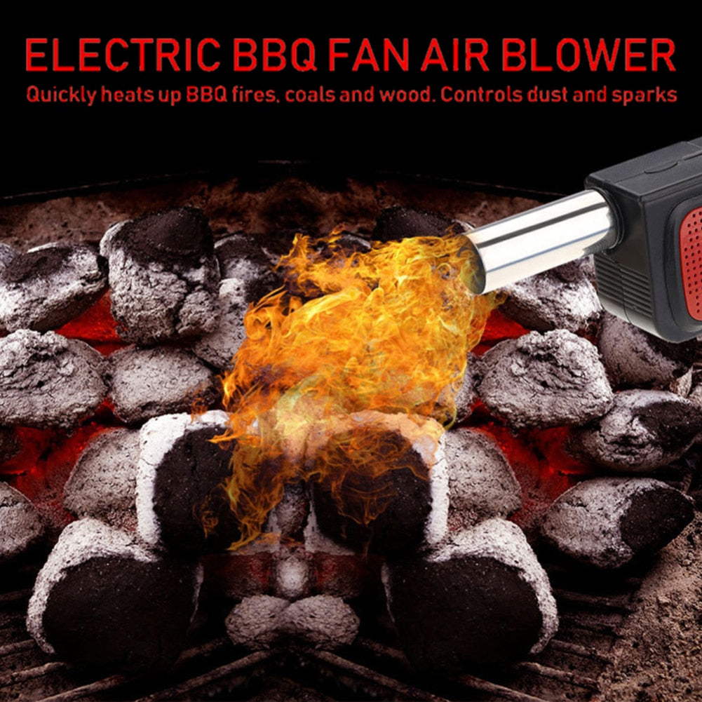 Handheld BBQ Fan Air Blowers Outdoor Camping Portable Electric Cooking BBQ Barbecue Fan Air Bellows Blower Cooking Tool Grill