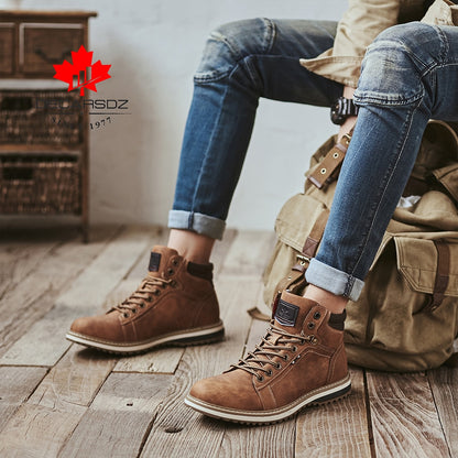 DECARSDZ Men Boots 2021 Spring New Fashion Shoes Man Outdoor Comfy Classic Male Shoes Durable Outsole Men Casual Boots