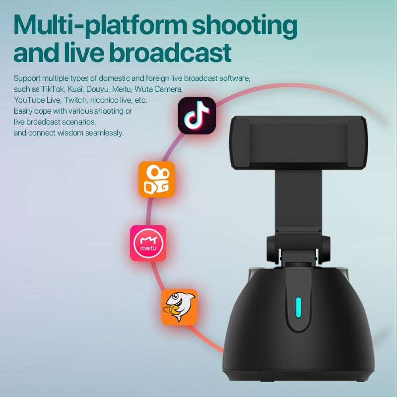 Camera 360 Smartphone Auto Tracking Smart Shooting Phone Holder Selfie Stick 360 Rotation Vlog Shooting Mount Holder