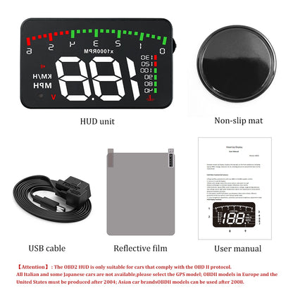 A100 3.5 A900 HUD Head-Up Display Car-Styling Overspeed Warning Windshield Projector Alarm System Universal Auto
