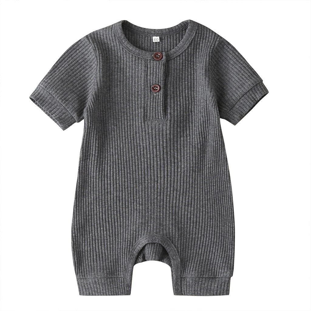 Summer Newborn Kid Baby Girl Romper Clothes 0-24M Short Sleeve Solid Jumpsuits Outfits 6 Colors