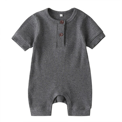 Summer Newborn Kid Baby Girl Romper Clothes 0-24M Short Sleeve Solid Jumpsuits Outfits 6 Colors