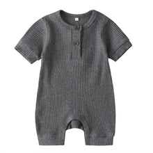 將圖片載入圖庫檢視器 Summer Newborn Kid Baby Girl Romper Clothes 0-24M Short Sleeve Solid Jumpsuits Outfits 6 Colors
