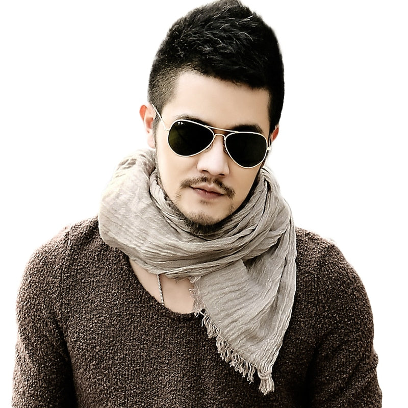 Fashion Classic Retro Scarf Cotton linen lady Men Autumn Multifunctional Soft warm long scarf Multicolor Tassel scarves 72*196cm