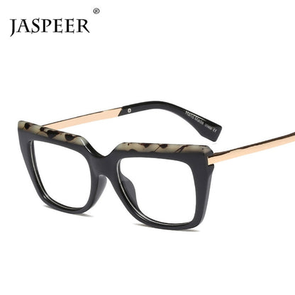 JASPEER Retro Cat Eye Glasses Frame Women Vintage Eye Glasses Female Brand Designer Computer Eyeglasses Ladies Optical Frames