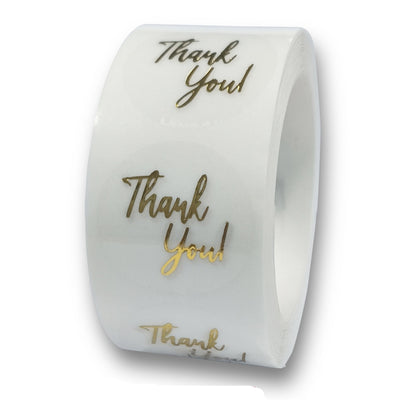 50-500pcs Labels 1inch Clear Gold Foil Thank You Stickers For Wedding Pretty Gift Cards Envelope Sealing Label Stickers