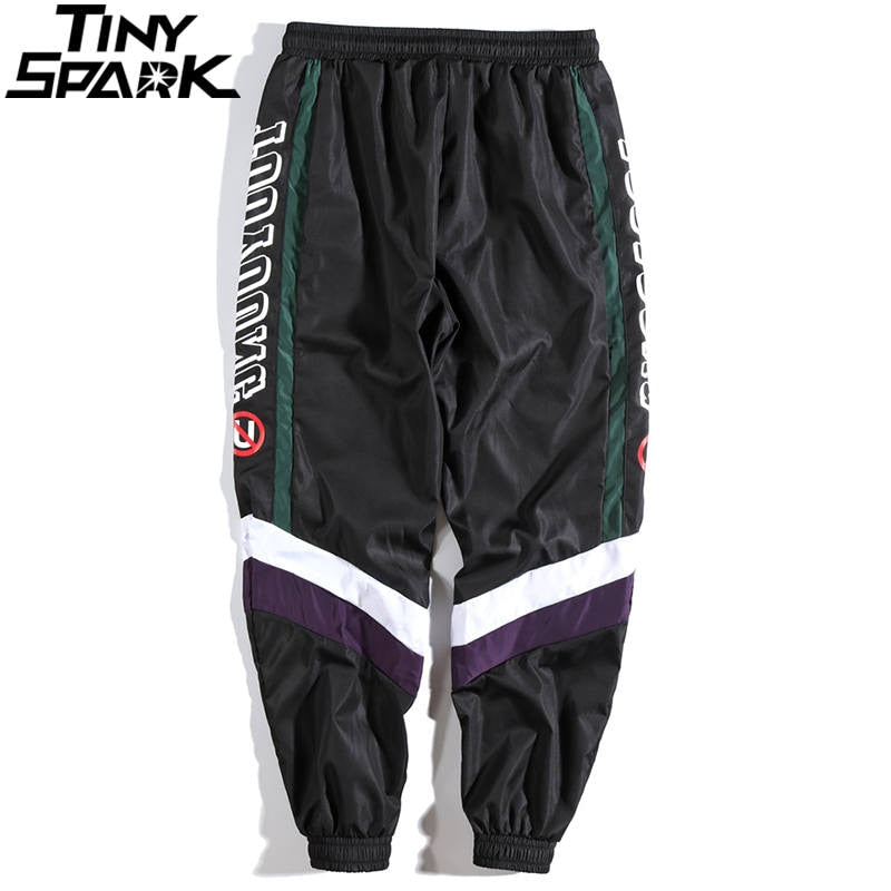 Harajuku Unisex Pants Joggers Retro Color Block Patchwork Jogging Running Hip Hip Harem Pant Streetwear Thin Sweatpant Trousers 2020 Track Pant Autumn