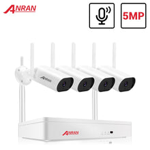 将图片加载到图库查看器，ANRAN 5MP Video Surveillance Kit Audio Camera Wireless NVR Kit Security Camera System 1920P Outdoor Waterproof Security Camera
