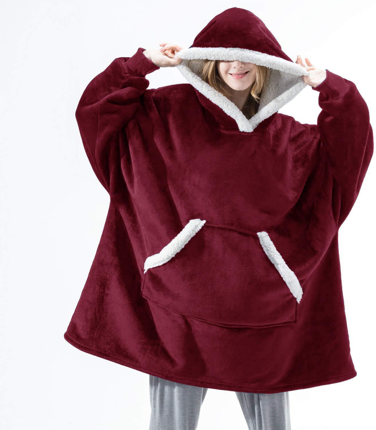 Women Pocket Hooded Blanket