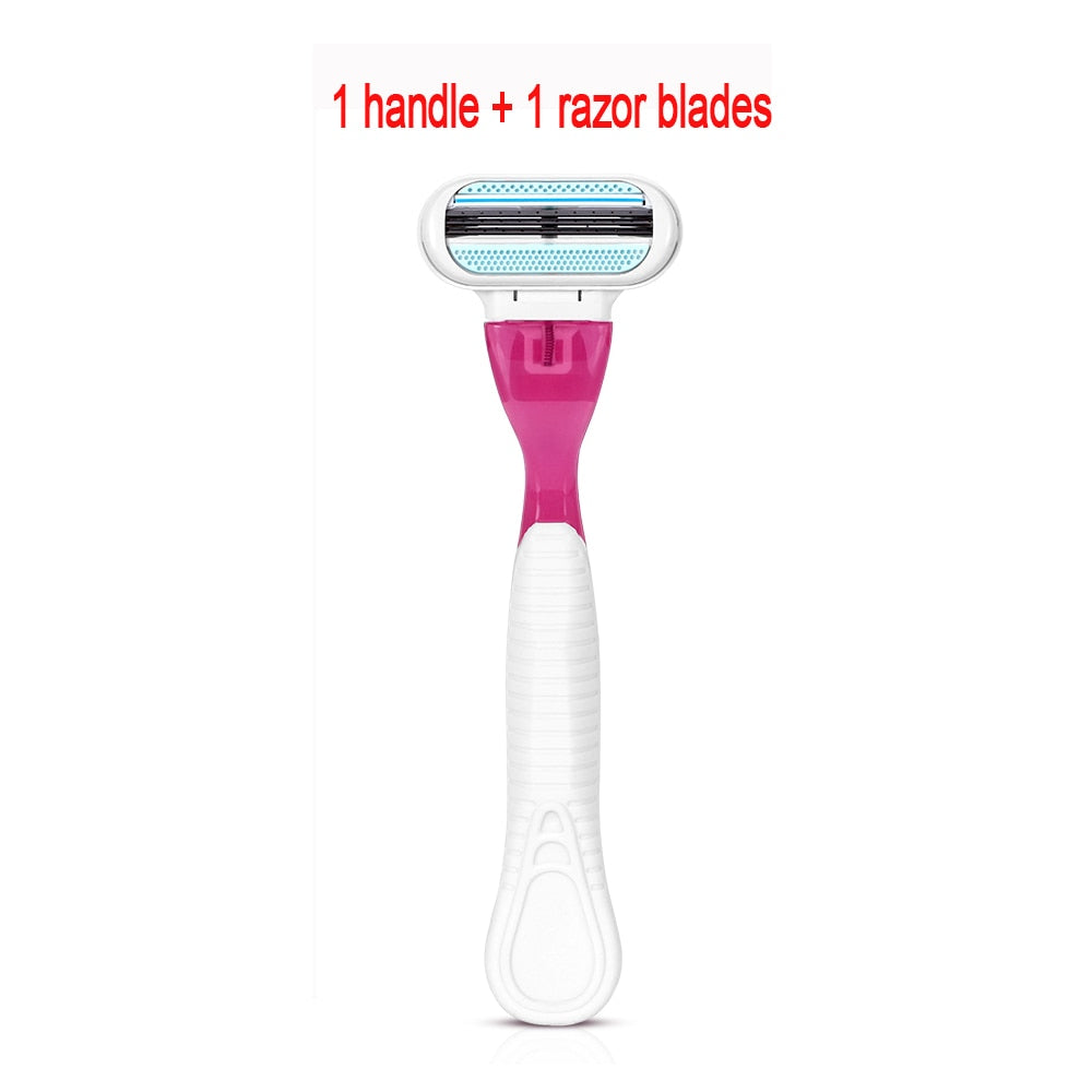Female Safety Razor Blades Beauty Shaving For Women 3 Layer Blade Shaver Razor Blade Replacement Head For Gillette Venus