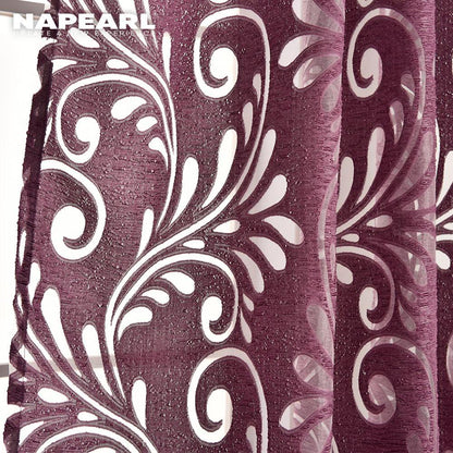 Ready Made Semi-Blackout Curtains Blind Panel Fabrics for Window Modern Living Room Treatment Purple Black White