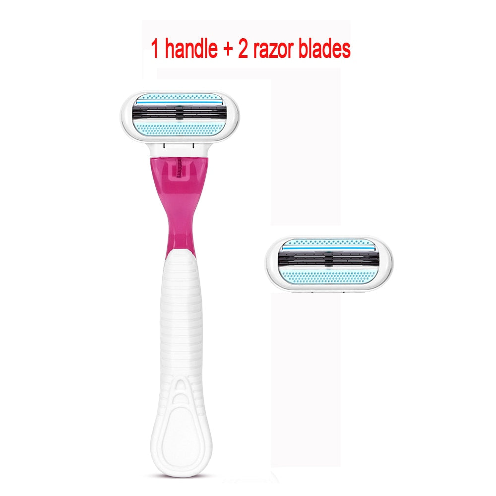 Female Safety Razor Blades Beauty Shaving For Women 3 Layer Blade Shaver Razor Blade Replacement Head For Gillette Venus