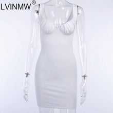 将图片加载到图库查看器，LVINMW Sexy Skinny Bralette With Bow Low Cut Slim Dress 2020 Women Summer Fashion Sleeveless Backless Dress Female Party Club
