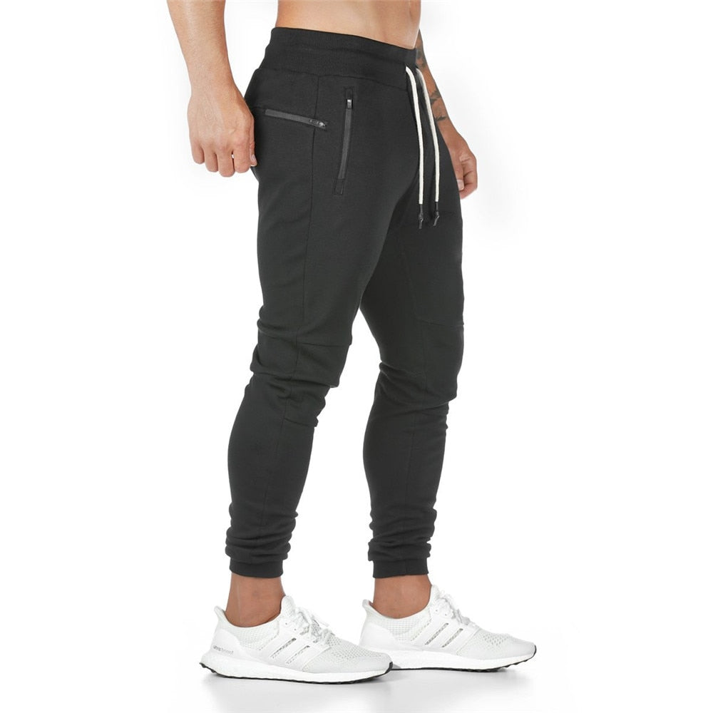 Men's Jogging Pants Fitness Tights Track Pant Skinny Gyms Muscle Walking Running Trousers Casual Black Solid Color Workout Sportswear Sweatpants