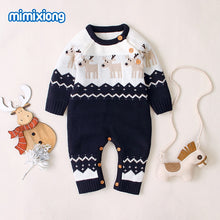 Cargar imagen en el visor de la galería, Baby Rompers Christmas Newborn Boys Girls Jumpsuits Costumes Cartoon Knitted Children&#39;s Overalls One Piece Infant Kids Outfits
